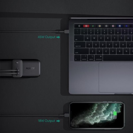 Сетевая зарядка Aukey Omnia Duo PD 65W 2xUSB-C PA-B4 Black
