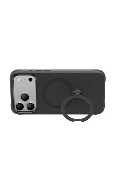 Защитный чехол Keephone Rovana Soft Touch Silicone Case With Flexible Ring (Magsafe) для iPhone 18 Pro/17 Pro Black