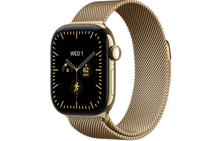 Часы Apple Watch Series 12 46mm Radiant Gold Titanium Case with Radiant Gold Milanese Loop (GPS + LTE)