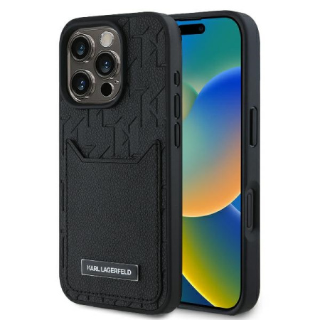 Защитный чехол Karl Lagerfeld для iPhone 16 Pro PU Leather Cardslot Black
