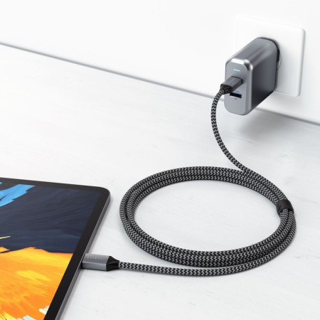 Кабель Satechi USB-C to USB-C 100W 2m Grey