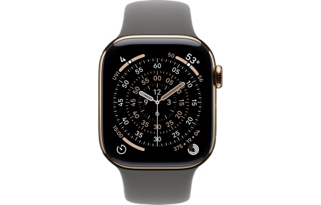 Часы Apple Watch Series 11 42mm Natural Titanium Case with Stone Grey Sport Band (GPS + LTE) S/M