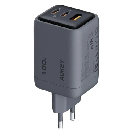 Cетевое зарядное устройство Aukey Comet Mix 100W 2xUSB-C + USB-A Gray