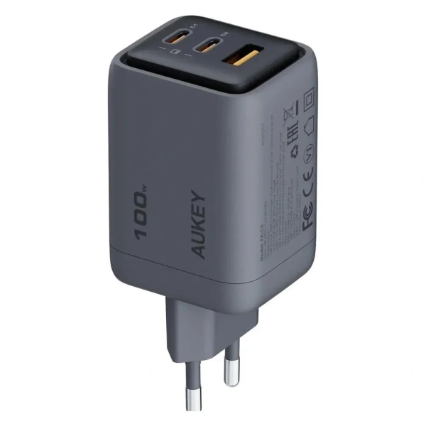 Cетевое зарядное устройство Aukey Comet Mix 100W 2xUSB-C + USB-A Gray