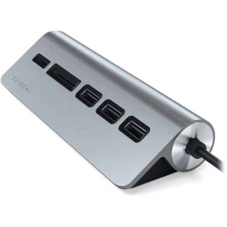 USB-концентратор Satechi Type-C Aluminum USB 3.0 Hub & Micro/SD Card Reader Space Gray ST-TCHCRM