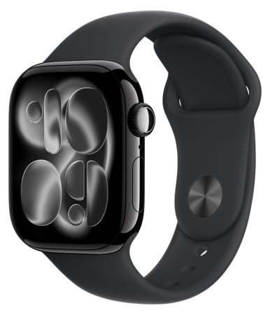 Часы Apple Watch Series 11 42mm Jet Black Aluminum Case with Black Sport Band (GPS) (размер S/M)