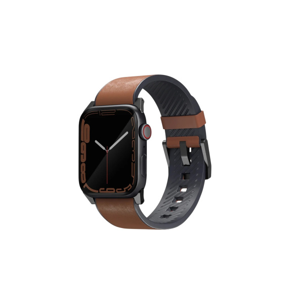 Ремешок для Apple Watch 44/45/46/49mm Uniq Straden Waterproof Leather/Silicone Brown