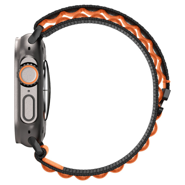 Ремешок Spigen WBF1 Band для Apple Watch 6/7/8/9/10 /SE/Ultra 1/2 44/45/46/49mm Black/Orange