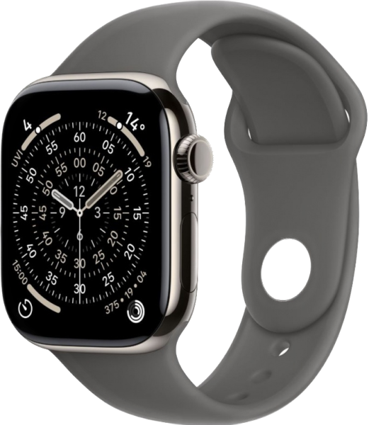 Часы Apple Watch Series 11 42mm Natural Titanium Case with Stone Grey Sport Band (GPS + LTE) S/M
