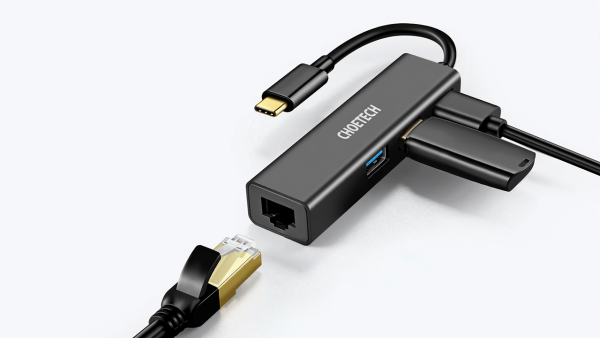 USB-концентратор Choetech 4 в 1 3 x USB 3.0, RJ45 (HUB-U02)