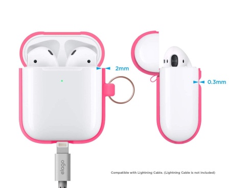 Чехол Elago для AirPods с беспроводной зарядкой Hang Case Neon Hot Pink