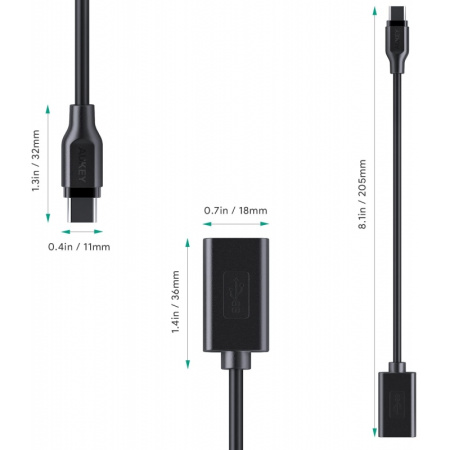 Комплект адаптеров Aukey USB-C to USB 3.0 (2 шт.)