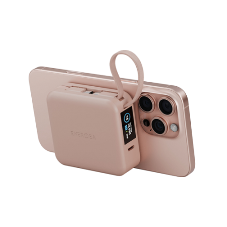 Внешний аккумулятор Energea Magpac Mini Plus Wireless Power Bank 10000mAh With Build in USB-C Cable & Display Pink