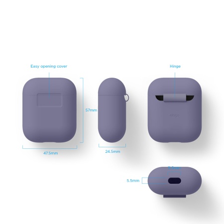 Чехол Elago для AirPods Silicone Сase Lavender Gray