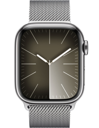 Часы Apple Watch Series 9 41mm Silver Stainless Steel Case with Silver Milanese Loop (GPS + LTE)