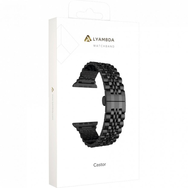 Ремешок Lyambda Castor для Apple Watch 42-45 мм Black