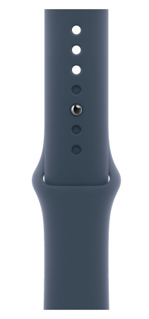 Часы Apple Watch SE (2023) 44mm Silver Aluminium Case with Storm Blue Sport Band (GPS) (размер M/L)