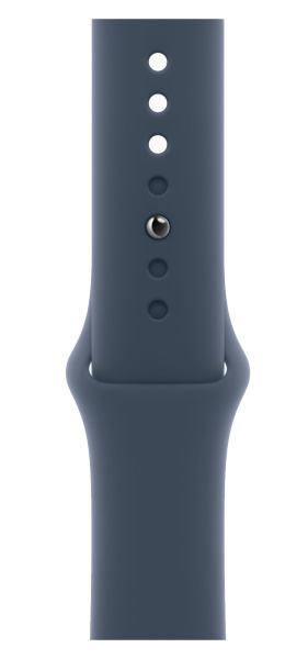 Часы Apple Watch SE (2023) 44mm Silver Aluminium Case with Storm Blue Sport Band (GPS) (размер M/L)