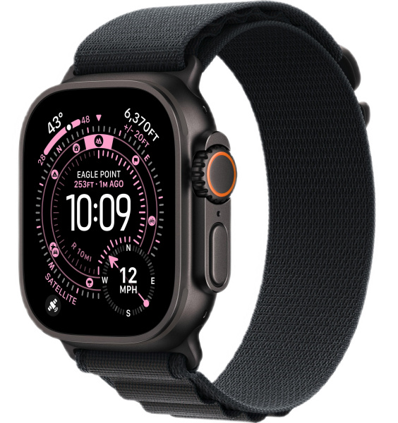 Apple Watch Ultra 3 (2025) 49mm Black Titanium Case with Black Alpine Loop - Small (GPS + Cellular)