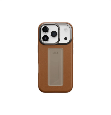 Защитный чехол Uniq для iPhone 17 Pro Uniq Heldro PRO Leatherette MagSafe + FlexGrip Caramel