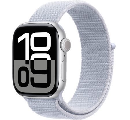 Часы Apple Watch Series 10 42mm Silver Aluminum Case with Blue Cloud Sport Loop (GPS)