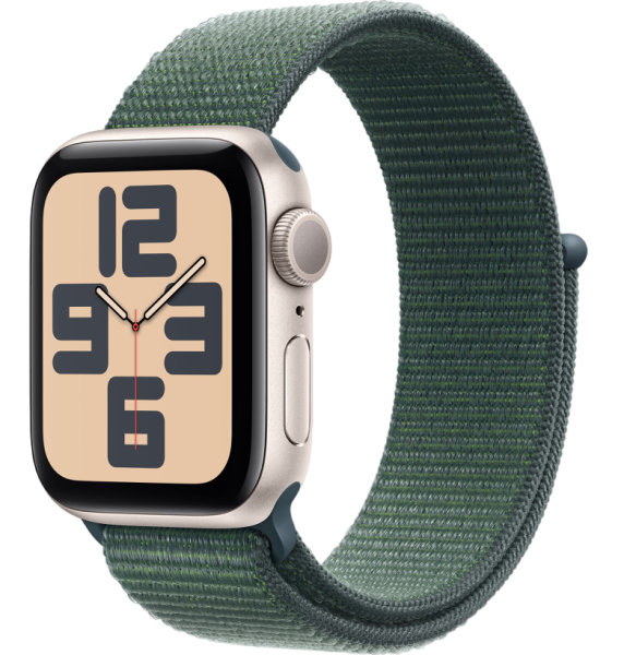 Часы Apple Watch SE (2024) 40mm Starlight Aluminum Case with Lake Green Sport Loop (GPS)