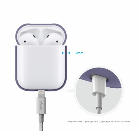 Чехол Elago для AirPods Silicone Сase Lavender Gray