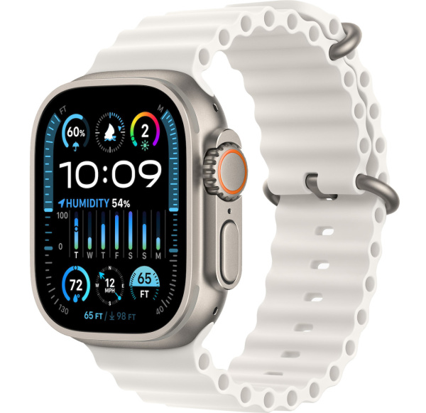 Часы Apple Watch Ultra 2 49mm Titanium Case with White Ocean Band (GPS + Cellular)