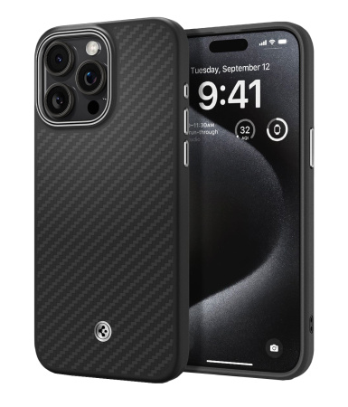 Защитный чехол Spigen Magnetic Enzo Aramid для iPhone 15 Pro Matte Black Защитный чехол Spigen Magnetic Enzo Aramid для iPhone 15 Pro Matte Black