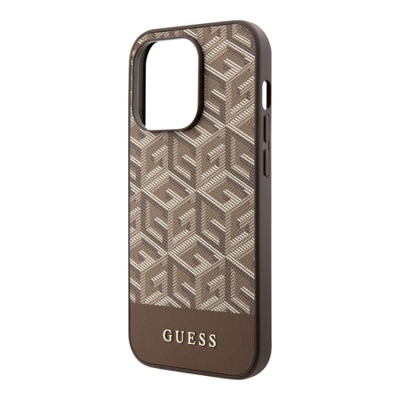 Чехол Guess для iPhone 15 Pro MagSafe G CUBE Hard Brown