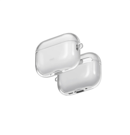 Защитный чехол Uniq Glase TPU case with carabin для AirPods Pro 3 Glossy Clear