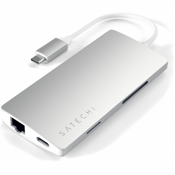 USB-концентратор Satechi Aluminum Multi-Port Adapter 4K with Ethernet V2 Silver