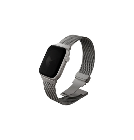 Ремешок для Apple Watch 38/40/41мм Uniq Dante PRO Strap Mesh Steel Titanium Silver