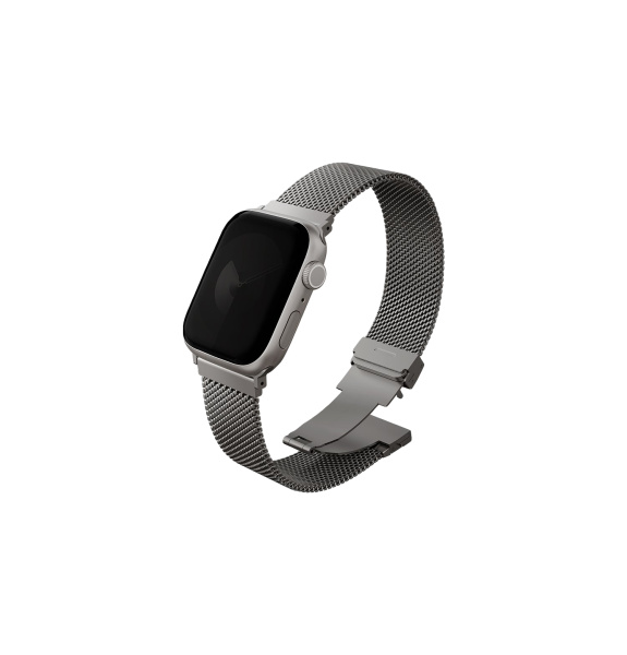 Ремешок для Apple Watch 49/46/45/44мм Uniq Dante PRO Strap Mesh Steel Titanium Silver