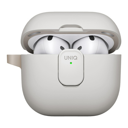 Чехол Uniq CLYDE Lock case для Airpods 4 Mist Grey/Khaki