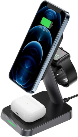 Беспроводное зарядное устройство ACEFAST Fast Wireless Charger Desktop Holder E3 3-in-1 Black