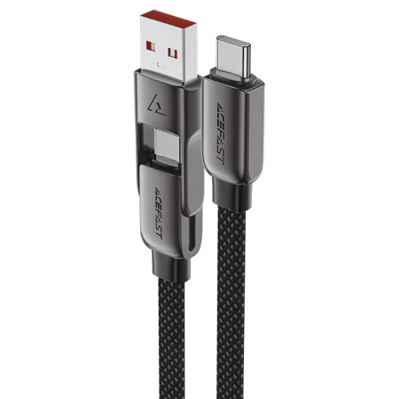 Зарядный дата кабель ACEFAST C13-05 USB-A/USB-C - USB-C 0.2м Black