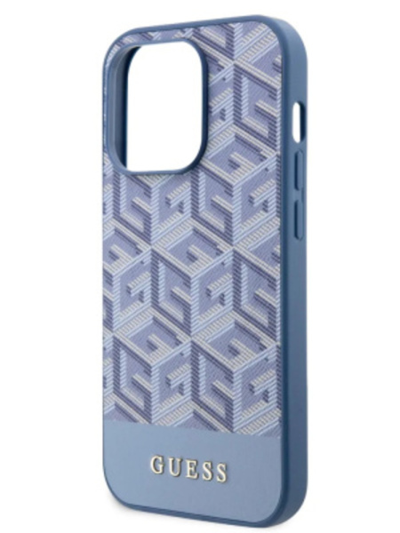 Чехол Guess для iPhone 15 Pro Max MagSafe G CUBE Hard Blue