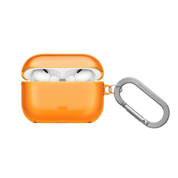 Защитный чехол Uniq Glase TPU case with carabin для AirPods Pro 3 Golden Citrus