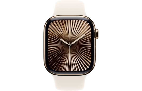 Часы Apple Watch Series 10 42mm Gold Titanium Case with Starlight Sport Band (GPS + LTE) (размер S/M)