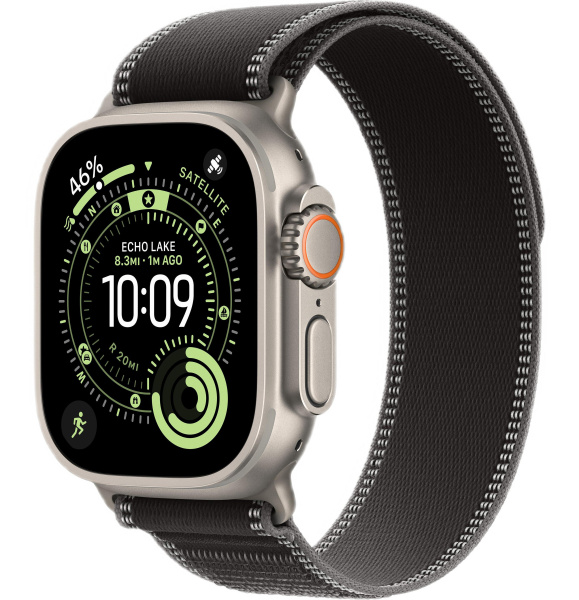 Apple Watch Ultra 3 (2025) 49mm Natural Titanium Case with Black/Charcoal Trail Loop (GPS + Cellular) (M/L)