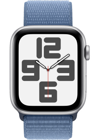 Часы Apple Watch SE (2023) 44mm Silver Aluminum Case with Winter Blue Sport Loop (GPS)