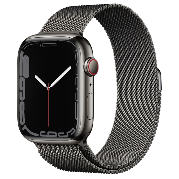 Apple Watch Series 7 41mm Graphite Stainless Steel Case with Milanese Loop Graphite (GPS+ Cellular)