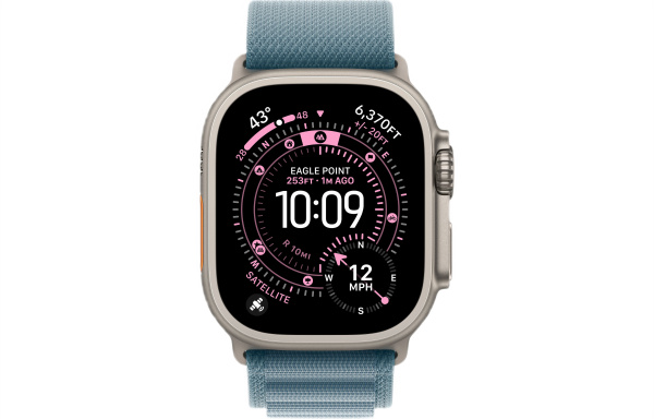 Apple Watch Ultra 3 (2025) 49mm Natural Titanium Case with Light Blue Alpine Loop - Large (GPS + Cellular)
