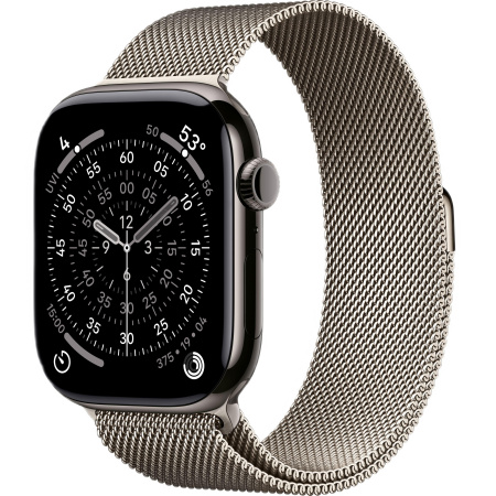 Часы Apple Watch Series 11 46mm Slate Titanium Case with Natural Milanese Loop (GPS + LTE)