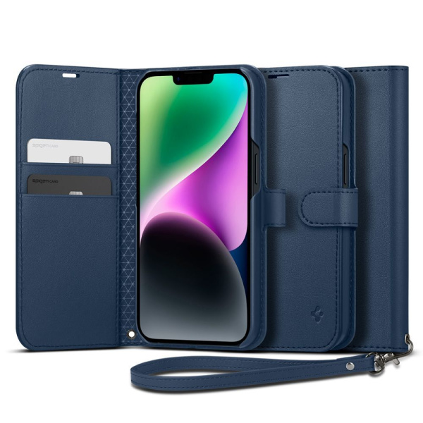 Чехол Spigen Wallet S для iPhone 14 Classic Blue