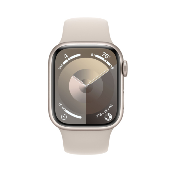 Часы Apple Watch Series 9 45mm Starlight Aluminum Case with Starlight Sport Band (GPS) (размер S/M)