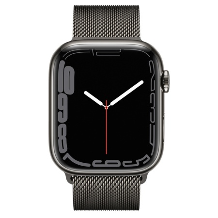 Apple Watch Series 7 45mm Graphite Stainless Steel Case with Milanese Loop Graphite (GPS+ Cellular)