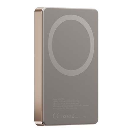 Внешний аккумулятор EnergEA AluPac 10K MagSafe 10000 мАч 15W, USB-C 20W Ultra Light Aluminium Gold