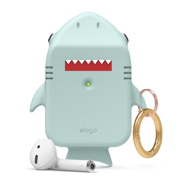 Чехол Elago Shark Silicone Hang case для AirPods Mint